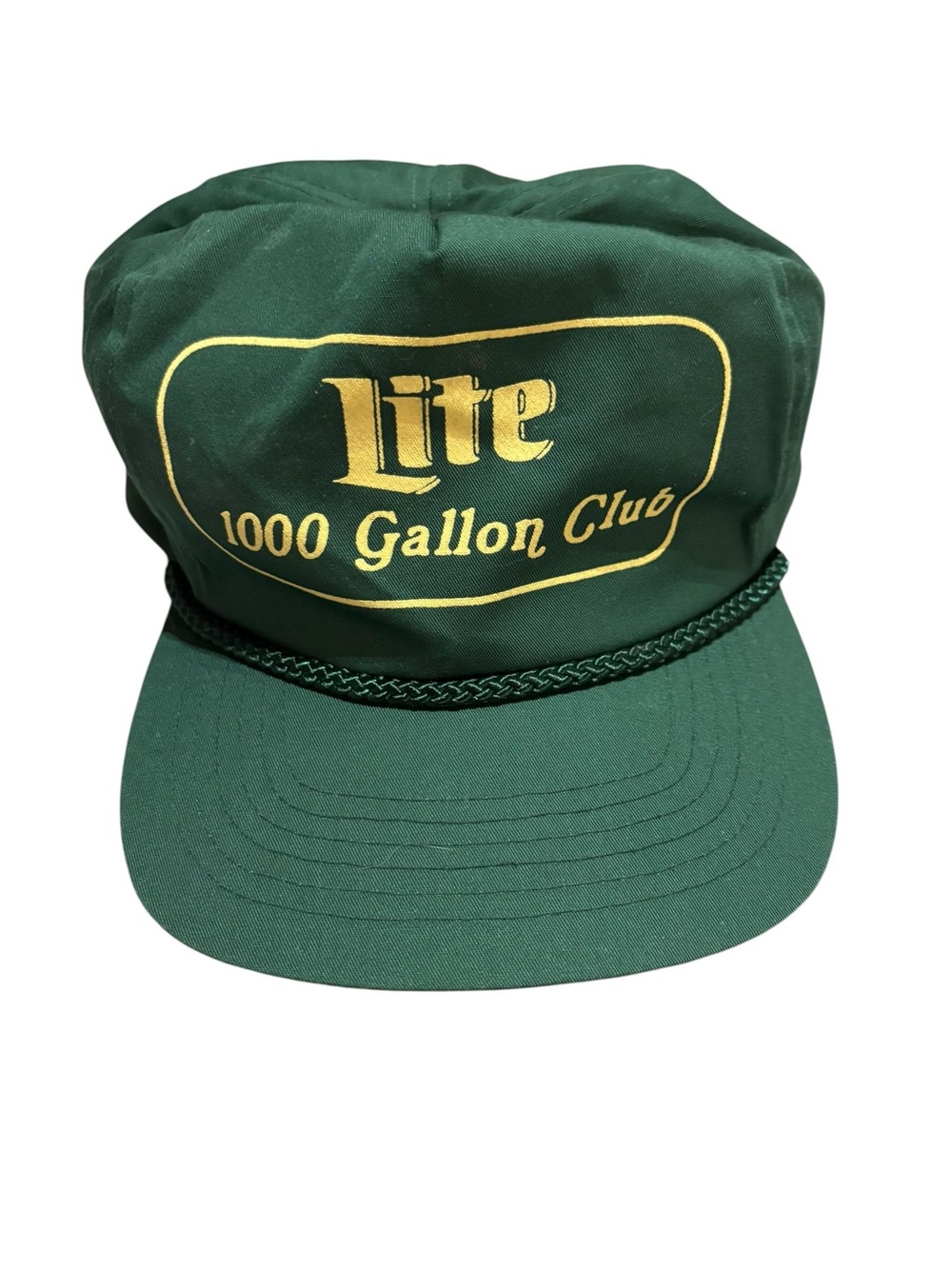 Vtg Miller Lite 1000 Gallon Club Rope Hat EUC Green Snapback Cap RARE HTF
